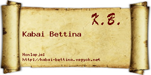 Kabai Bettina névjegykártya